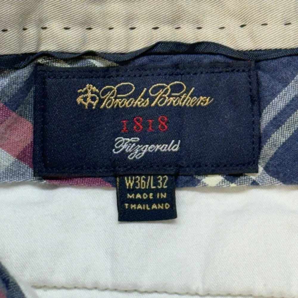 Brooks Brothers 1818 Fitzgerald Linen Blend Pants Mens‎ 35X27 Tessuti di Sondrio